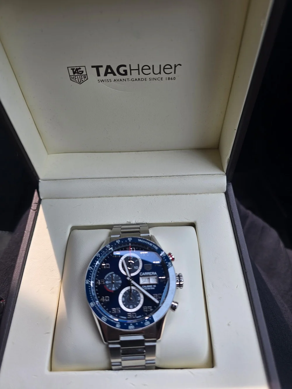 Tag Heuer Carrera Stainless Steel Chronograph Watch - Blue & Silver